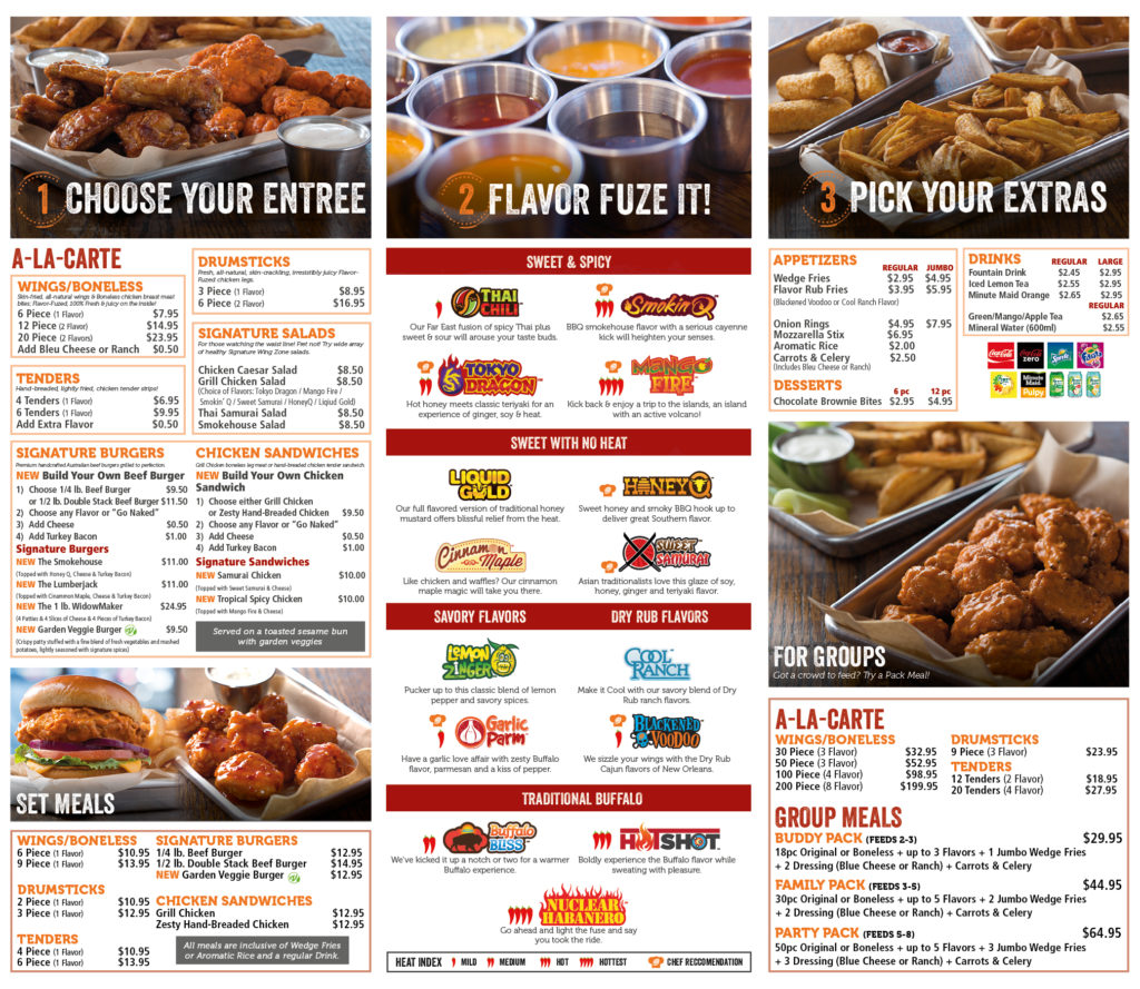 Wing Zone SG Bugis Table Menu 3.32 - Singapore WZ